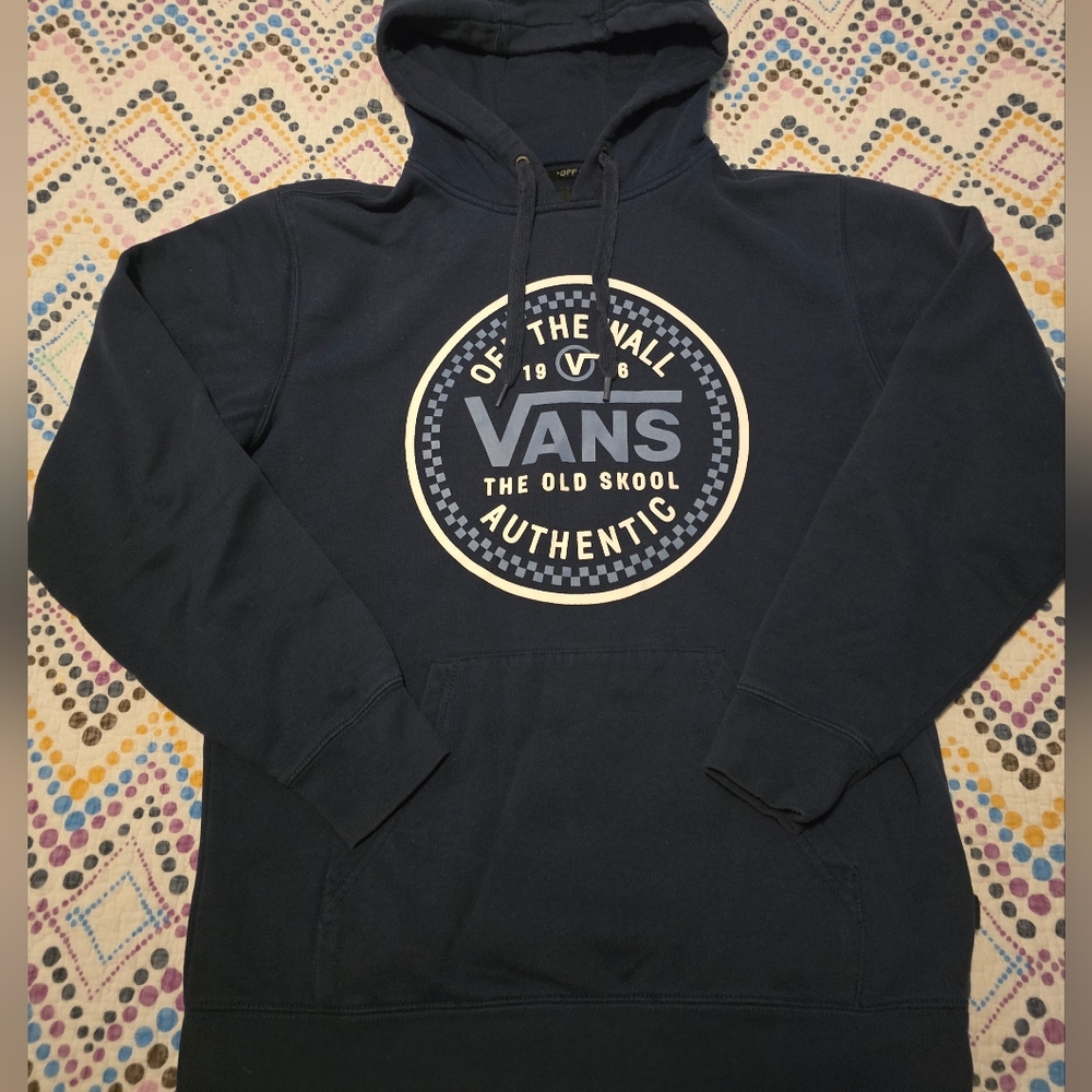 Vans Off The Wall Original Classics Pullover Hoodie Sweatshirt Navy Blue